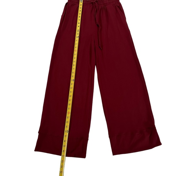 Keep Beauty Red Burgundy Drawstrings Wide Leg Pants Size XL - Picture 9 of 15